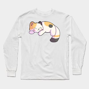 Calico Cat Sleeping Long Sleeve T-Shirt